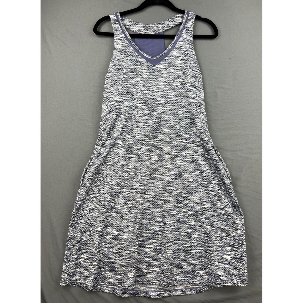 MPG Sport Dress Womens Small Space Dye Blue White Mesh Racerback Pockets Good